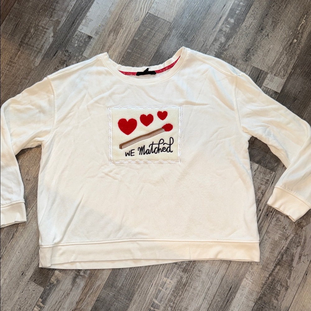 Jane + Delancey White 'We Matched' Sweater